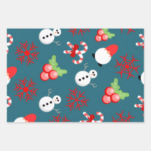 Festive Christmas Wrapping Paper – Snowmen & Candy