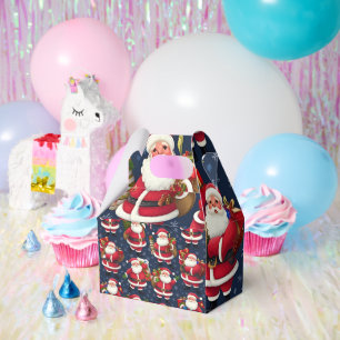 Festive Christmas Wrapping Paper with Santa Claus, Favour Box
