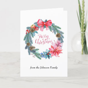 Festive Christmas Wreath Greeting Card