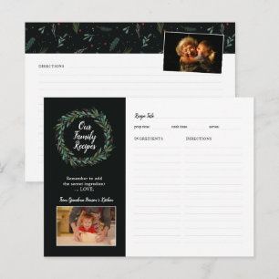 Festive Christmas Wreath Leaves Berries Postcard