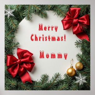 Festive Christmas Wreath Poster