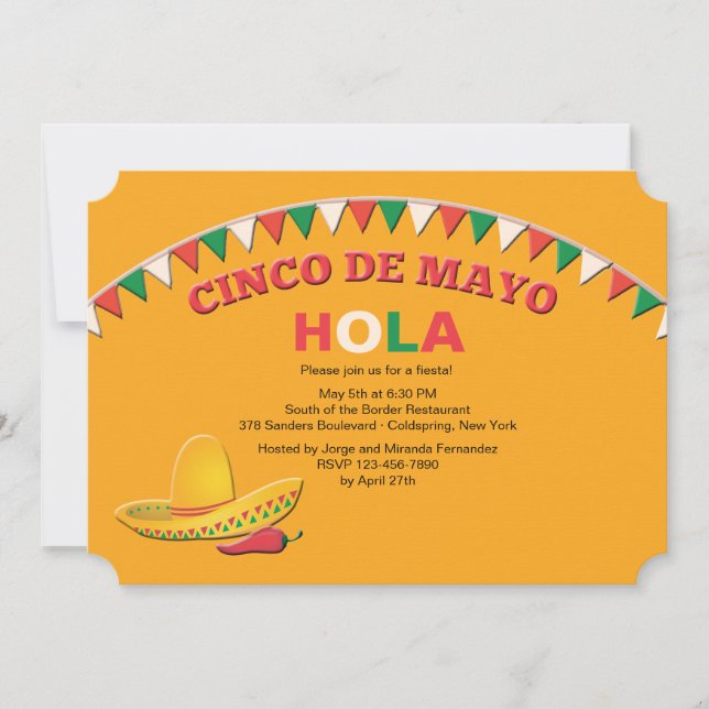 Festive Cinco de Mayo Invitation (Front)