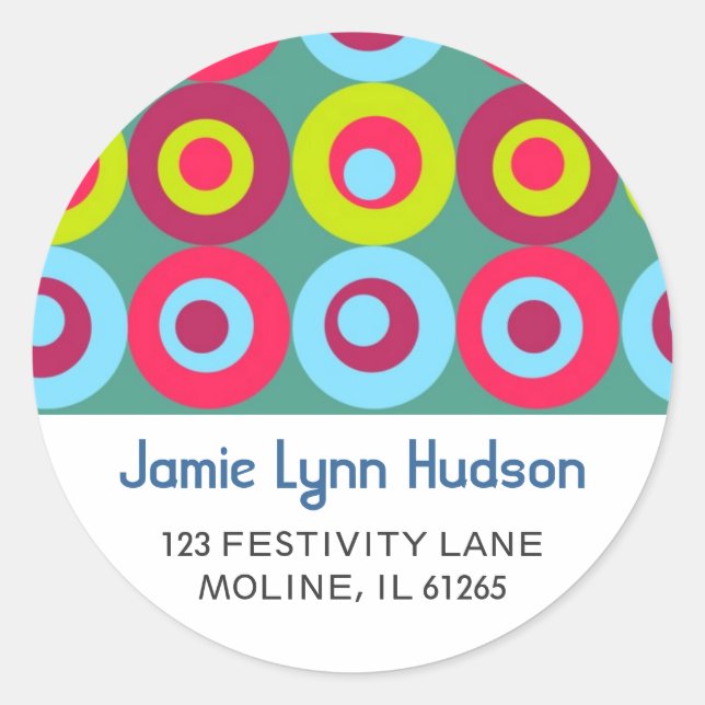 Festive Circles Address Labels (Front)