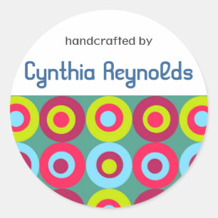 Festive Circles "Handcrafted By" Labels