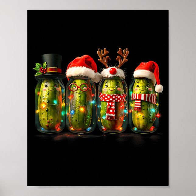 Festive Ckle Jar Meme Christmas Lights Santa Hat X Poster (Front)