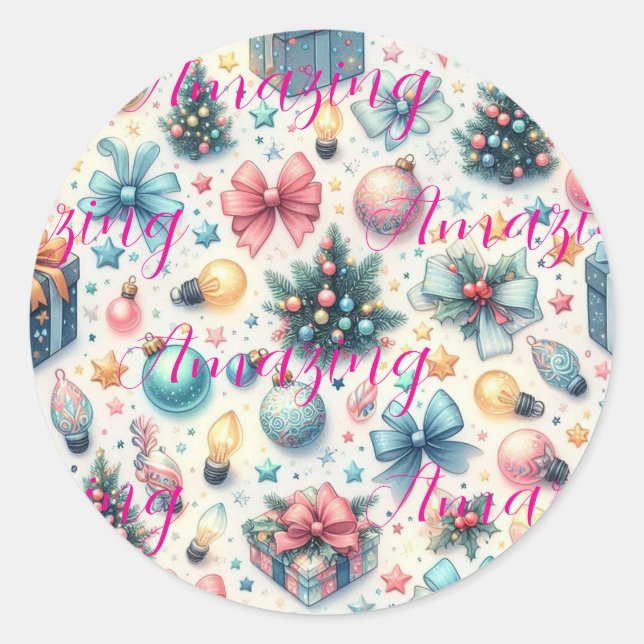 Festive Classic Round Sticker (Front)