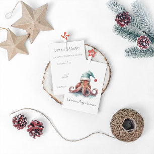 Festive Coastal Christmas Dinner Celebration Invitation
