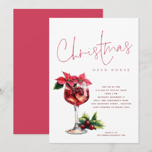 Festive Cocktail Christmas Open House Invite