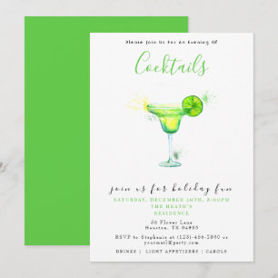 Festive Cocktails Christmas Party Invitation