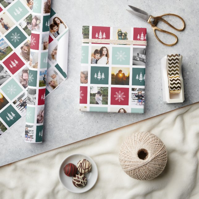 Festive Collage | 15 Photo Holiday Wrapping Paper (Crafts)