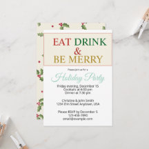 Festive Colorful Christmas Eat Drink & Be Merry 