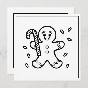 Festive coloring lovers Christmas gingerbread Holiday Card