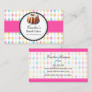 Festive Colourful Bundt Cake Business Card