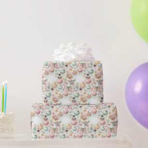 Festive colourful Christmas wrapping paper