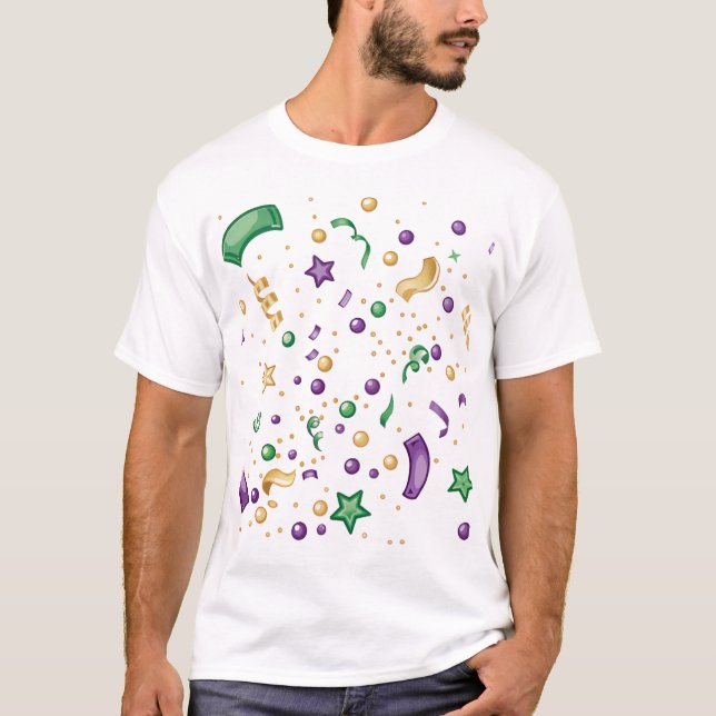 Festive Colourful Confetti Elements T-Shirt (Front)