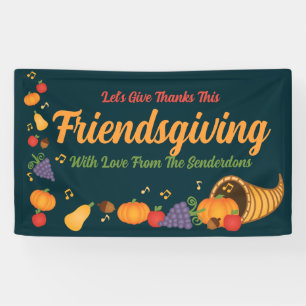 Festive Colourful Cornucopia Friendsgiving Party Banner