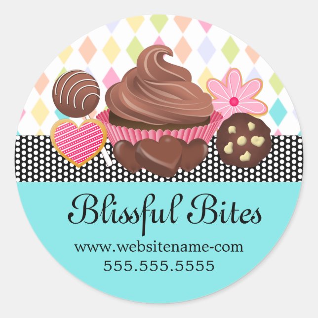 Festive Colourful Cupcake Cake Pops Cookies Seals (Front)