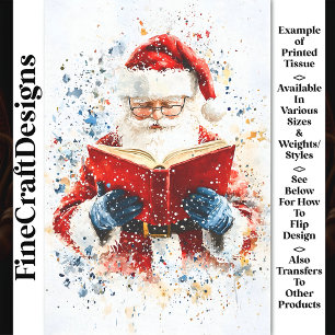Festive Colourful Father Christmas AY5 Decoupage Tissue Paper