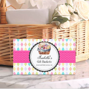 Festive Colourful Gift Basket Business Card