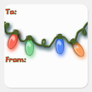 Festive Colourful Italian Holiday Lights Square Sticker