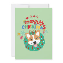 Festive Colourful Merry Christmas Huskie Doggie 
