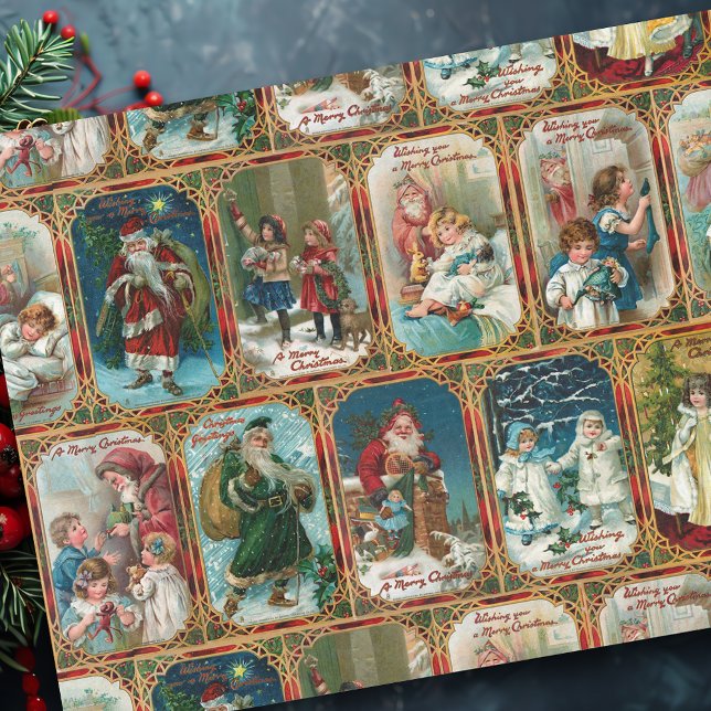 Festive Colourful Ornate Victorian Christmas Cards Tissue Paper (Creator Uploaded)