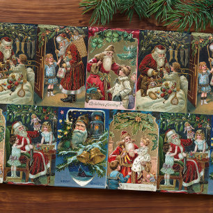 Festive Colourful Ornate Victorian Christmas Cards Tissue Paper
