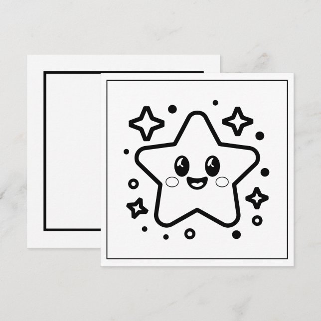 Festive colouring lovers Christmas star Holiday Card (Front/Back)