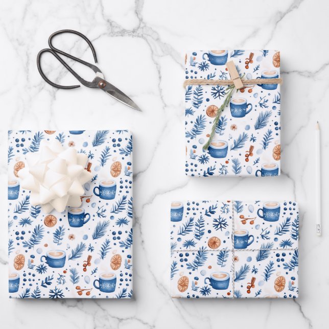 Festive Comfy Christmas tiled pattern  Wrapping Paper Sheet (Front)