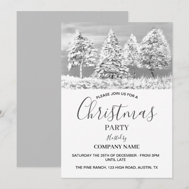 Festive Company Office Corporate Christmas Party  Invitation (Front/Back)
