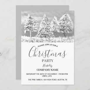 Festive Company Office Corporate Christmas Party  Invitation