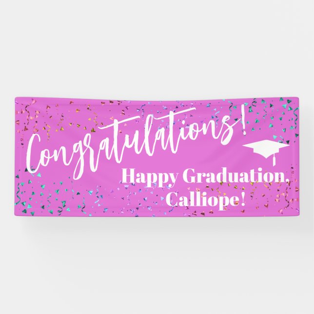 Festive Confetti Congratulations Graduate Banner (Horizontal)