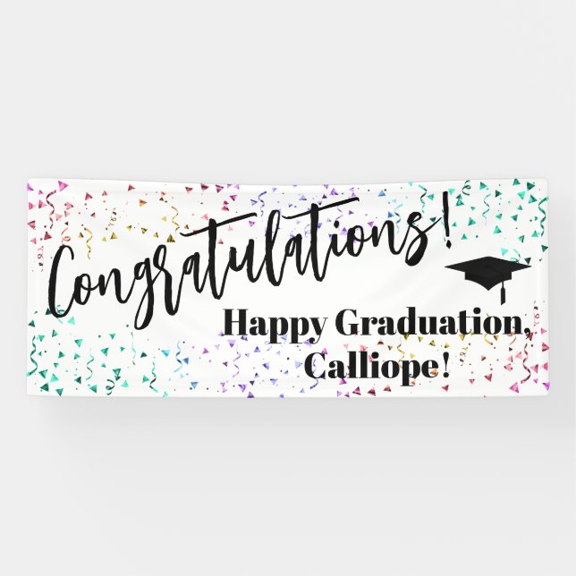 Festive Confetti Congratulations Graduate Banner (Horizontal)