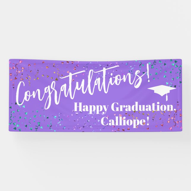 Festive Confetti Congratulations Graduate Banner (Horizontal)