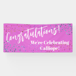 Festive Confetti Congratulations We're Celebrating Banner