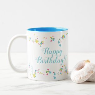 Festive Confetti Happy Birthday Mug