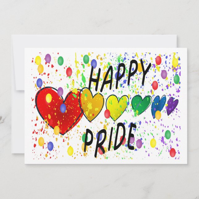 Festive Confetti Happy Pride Greeting Card (Front)