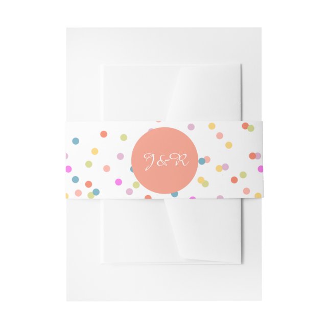 Festive Confetti Wedding Invitation Belly Bands Invitation Belly Band (Front Example)