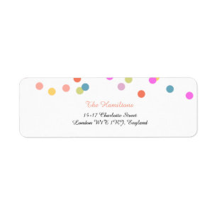 Festive Confetti Wedding Return Address Labels