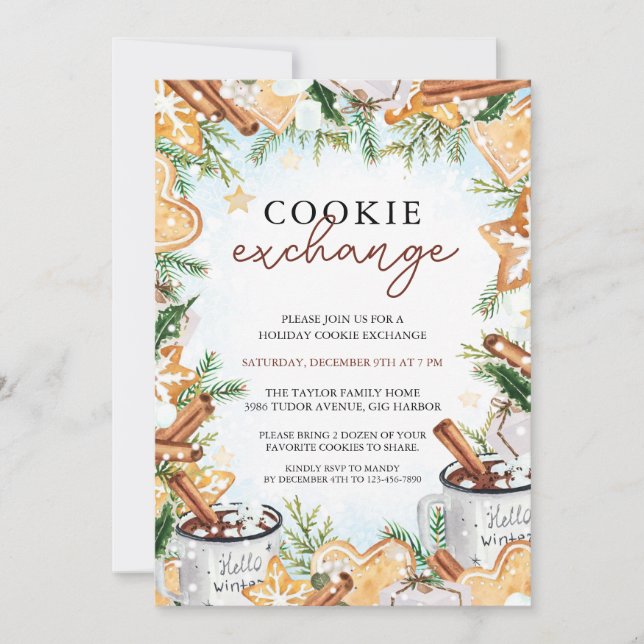 Festive Cookie Exchange Party Invitation (Front)