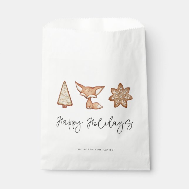 Festive Cookie Trio Christmas Favour Bags (Front)