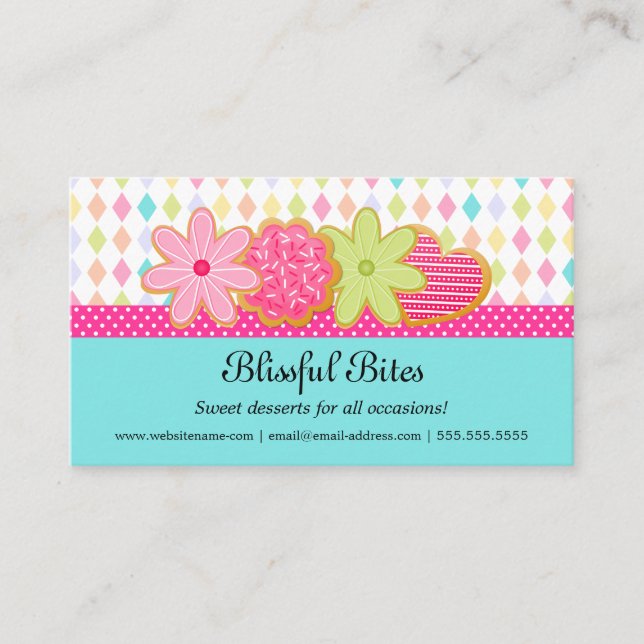 Festive Cookies Dessert Business Card (Front)