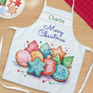 Festive Cookies Merry Christmas Personalised Apron