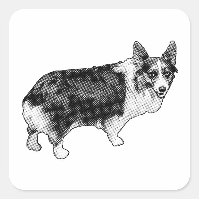 Festive Corgi Pop-Seal Square Sticker (Front)