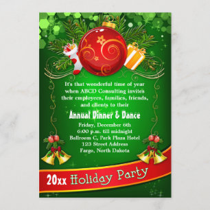 Festive Corporate Holiday Party Invitation