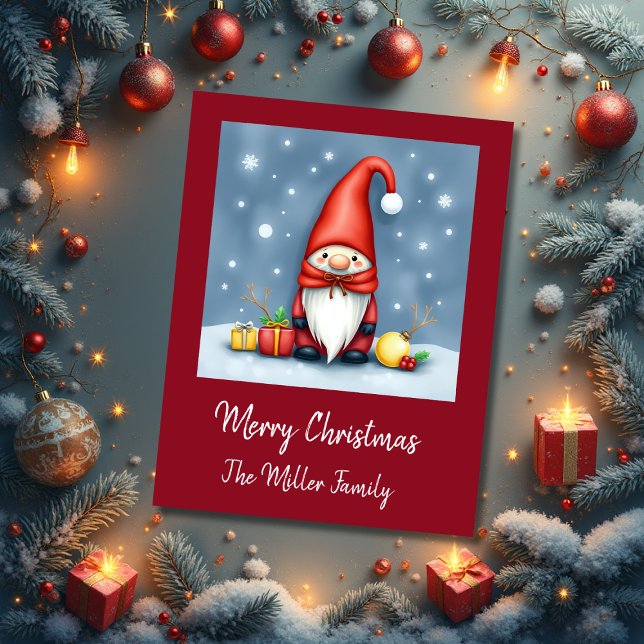 Festive cosy christmas gnome in Disguise  Holiday Card (Creator Uploaded)