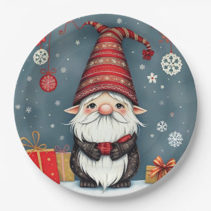 Festive cosy christmas gnome in Disguise  Paper Plate