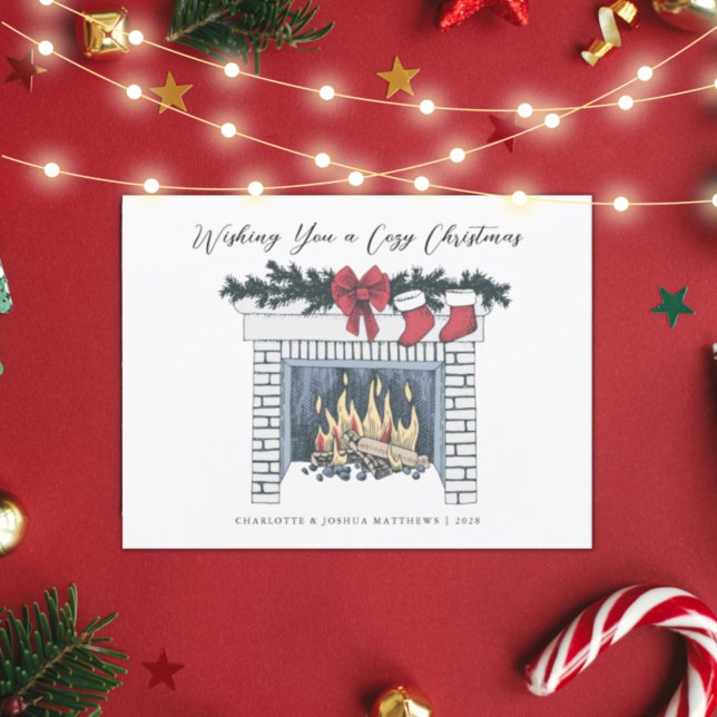 Festive Cosy Fireplace Christmas Card  (Creator Uploaded)