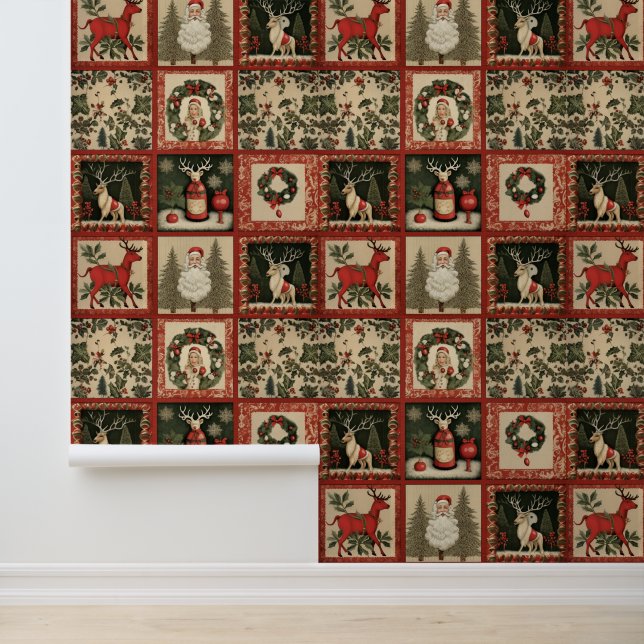 Festive Country Christmas plaid  Wallpaper (Application)