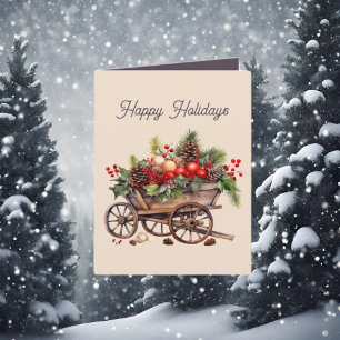 Festive Country farm Christmas  Holiday Card